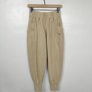 Free People Movement June Bug Jogger Sweatpants Womens Small Desert Sage Tan